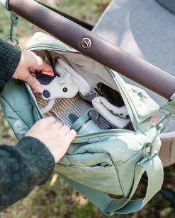 Borsa Cambio Passeggino Trapuntata - Verde - 12 L - Fatta con Bottiglie di Plastica Riciclata