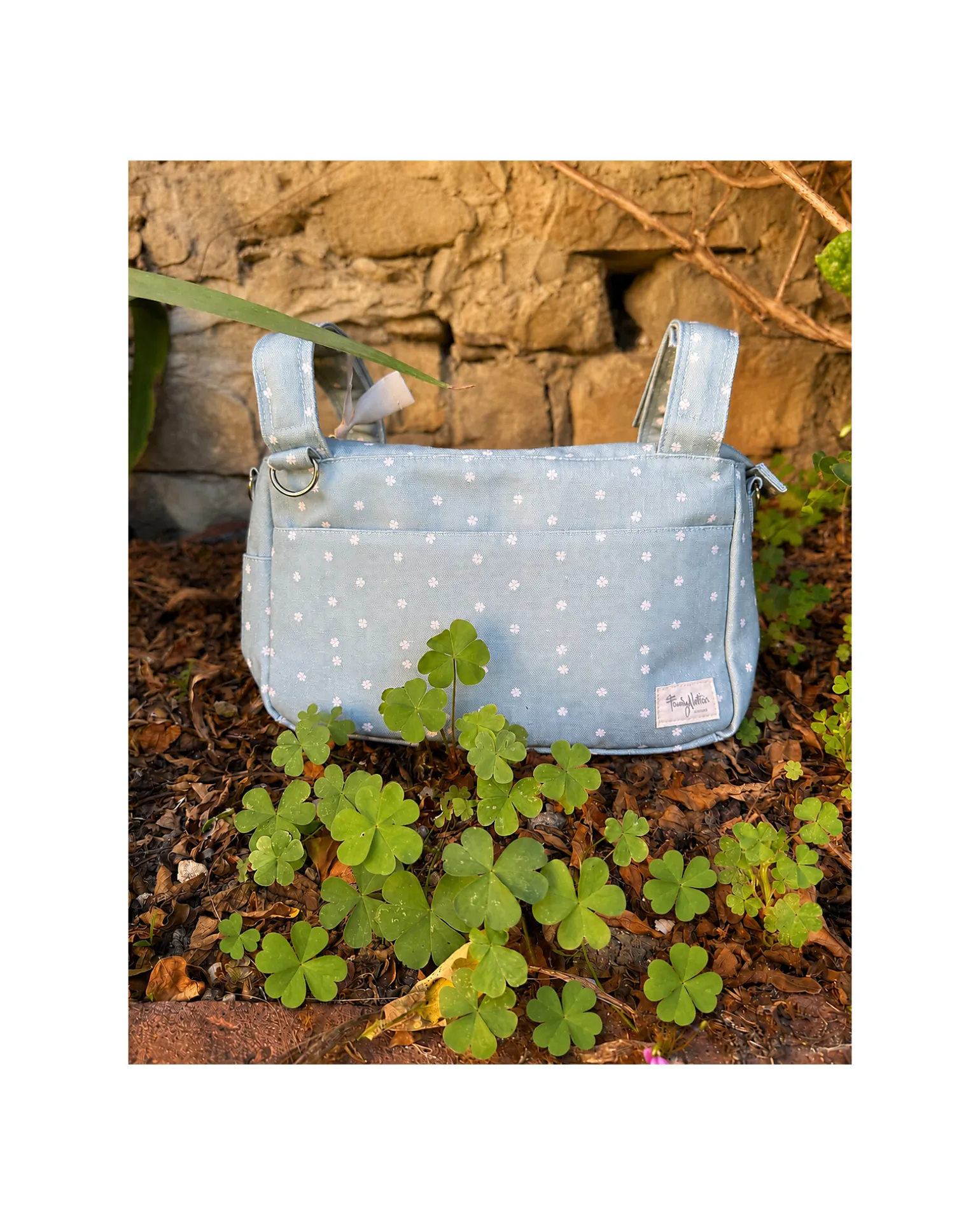 Borsa Organizer per Passeggino - Quadrifoglio - Verde - Compatibile con tutti i modelli di passeggino