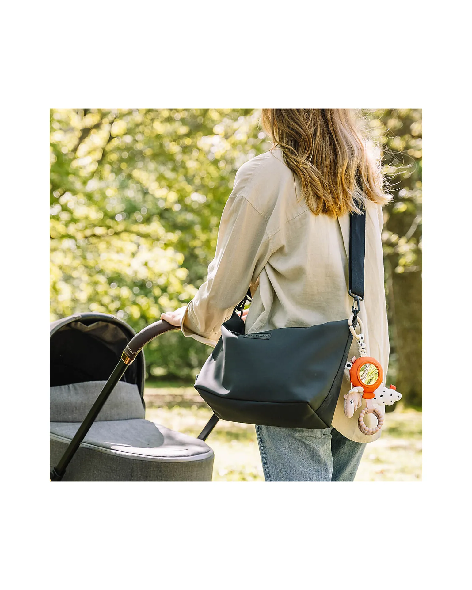 Borsa Passeggino Impermeabile - Nero - Ganci Inclusi