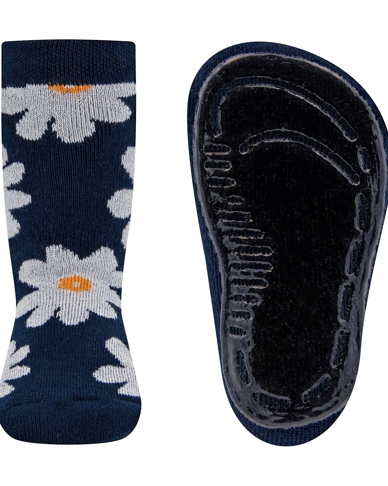 Calzini Antiscivolo SoftStep - Fiori - Navy -Cotone