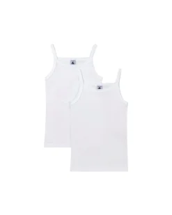Canotta con Spalline - Pacco da 2 - Bianco - 100% Cotone Bio