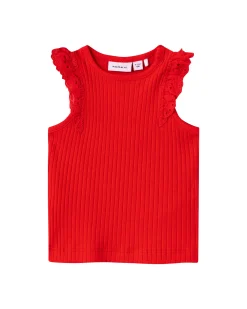 Canotta con Volant - Tomato - Cotone Bio