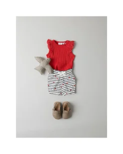 Canotta con Volant - Tomato - Cotone Bio
