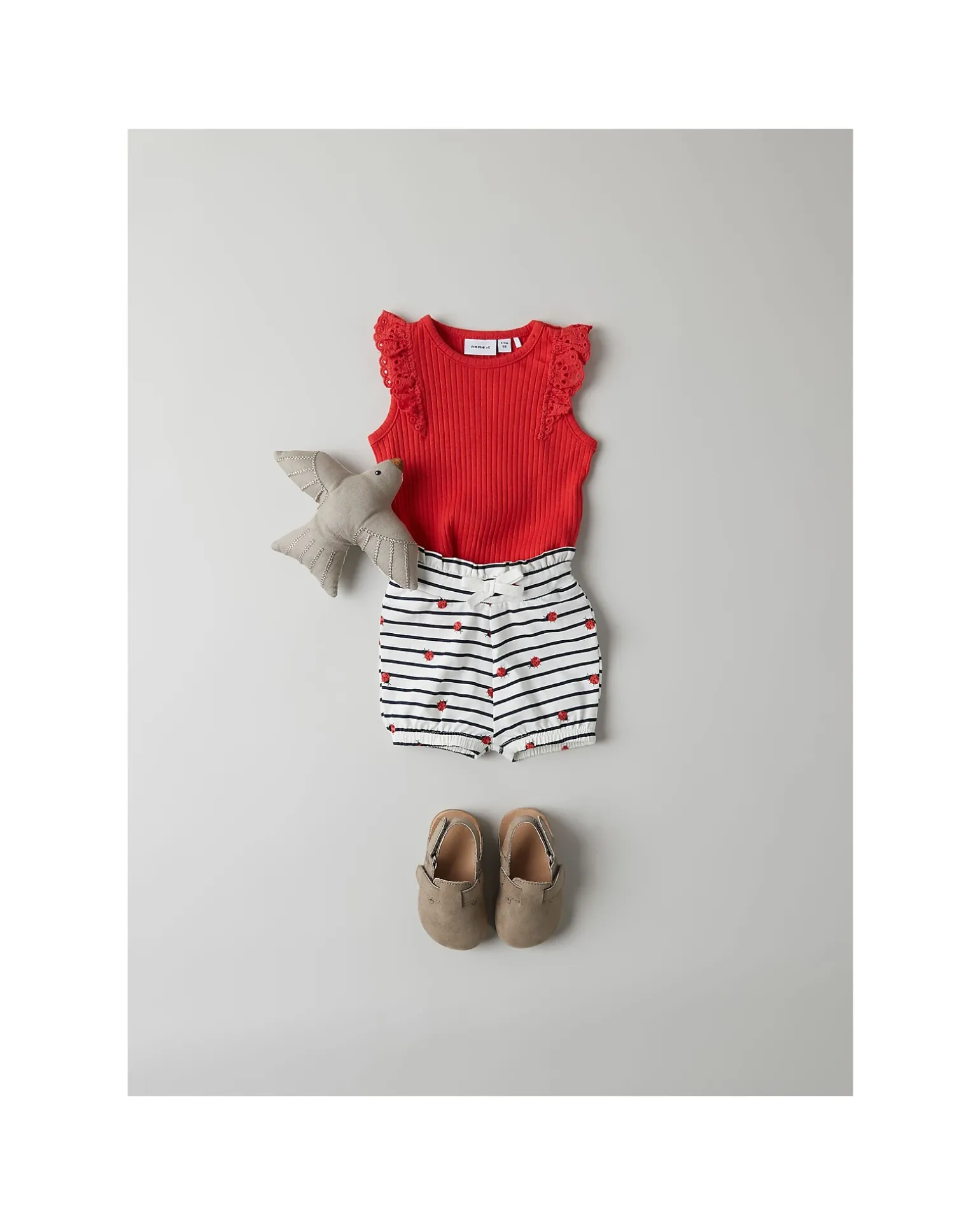 Canotta con Volant - Tomato - Cotone Bio