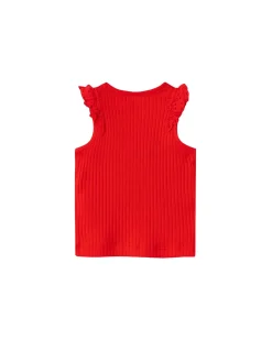 Canotta con Volant - Tomato - Cotone Bio