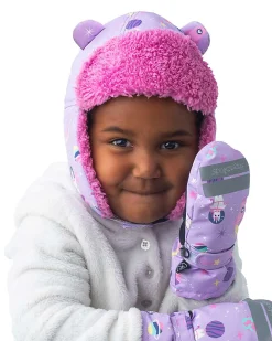 Cappello Aviatore Idrorepellente e Antivento - Unicorno Lilla - Morbido Tessuto Sherpa
