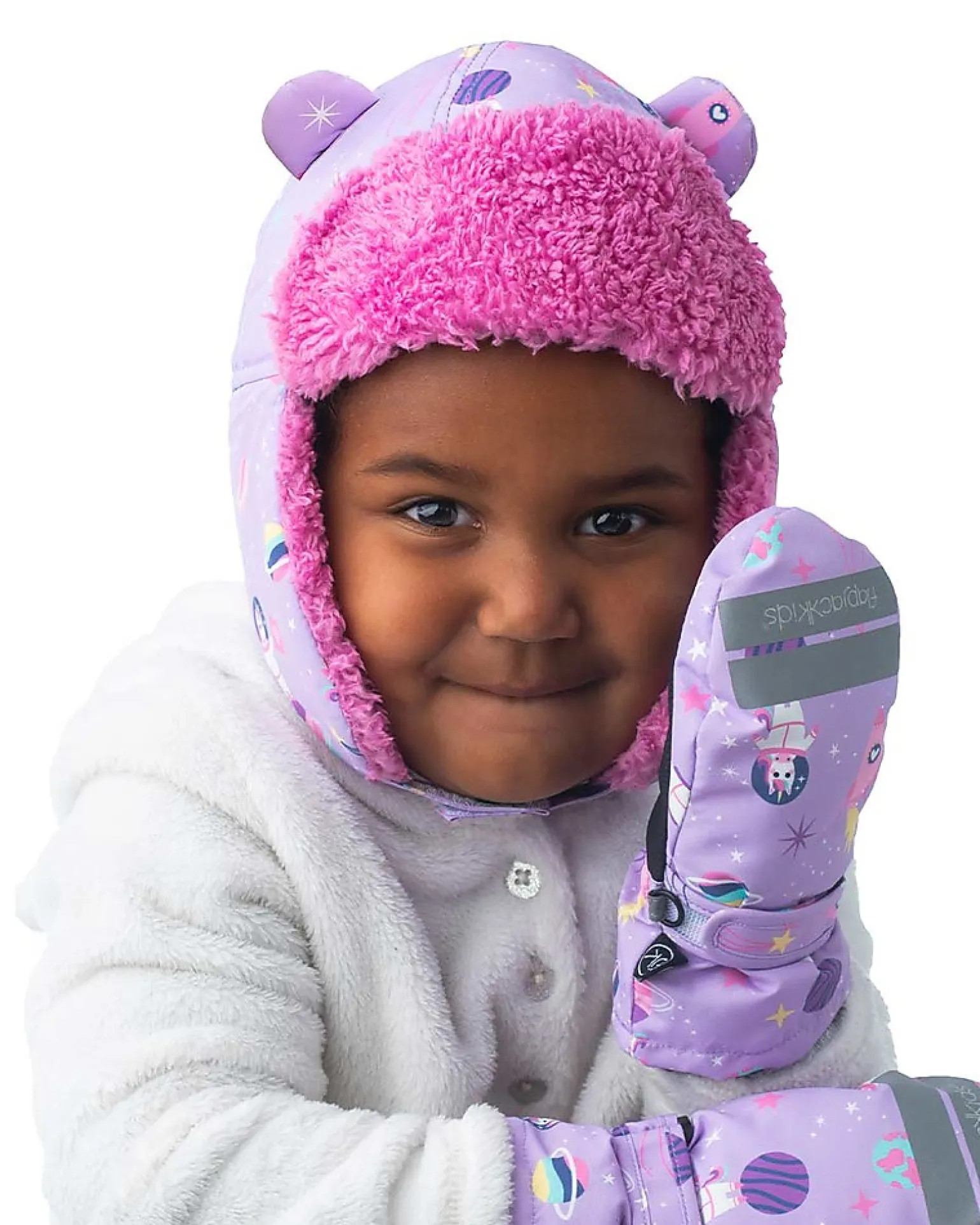 Cappello Aviatore Idrorepellente e Antivento - Unicorno Lilla - Morbido Tessuto Sherpa