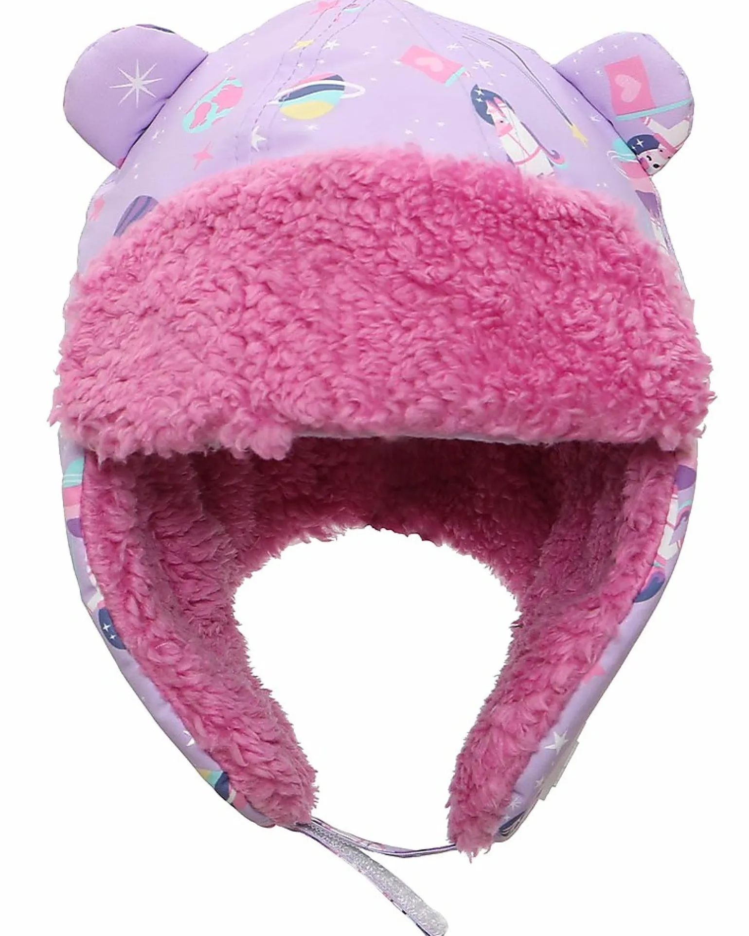Cappello Aviatore Idrorepellente e Antivento - Unicorno Lilla - Morbido Tessuto Sherpa