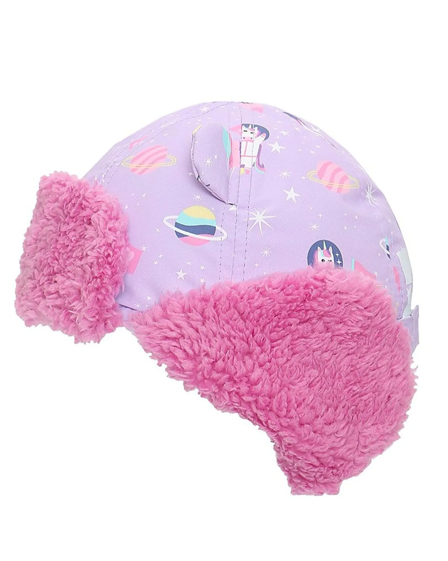 Cappello Aviatore Idrorepellente e Antivento - Unicorno Lilla - Morbido Tessuto Sherpa
