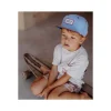 Cappello con Visiera Mini Jean - Marrone e Blu - 100% Cotone Bio
