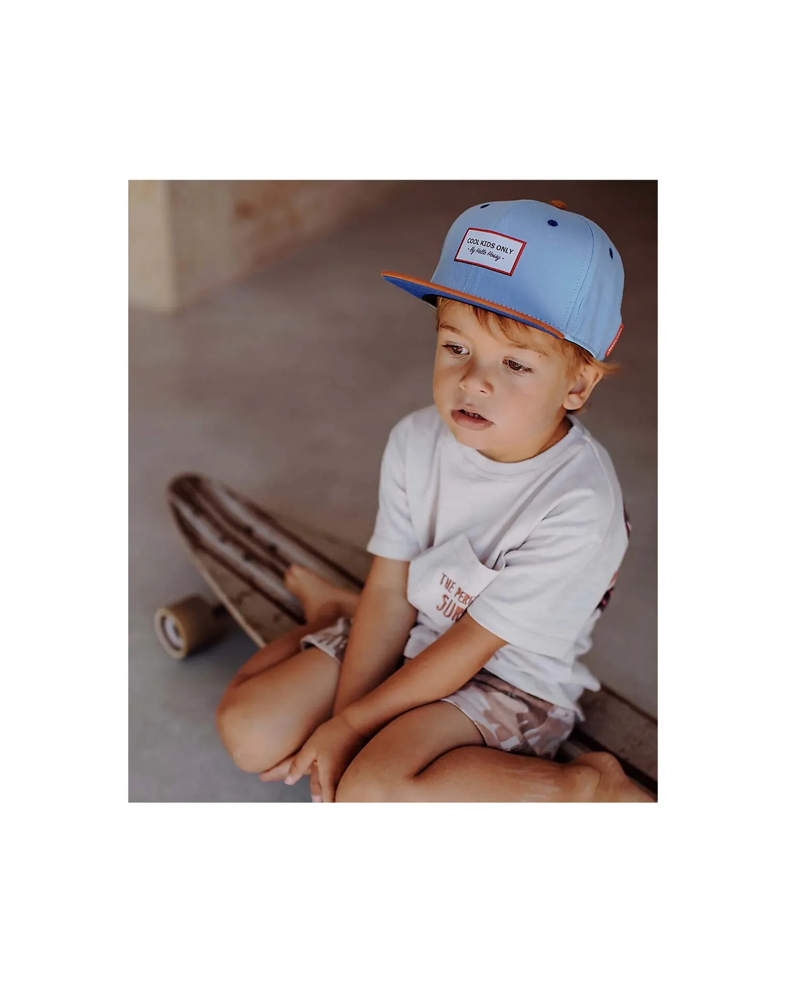 Cappello con Visiera Mini Jean - Marrone e Blu - 100% Cotone Bio