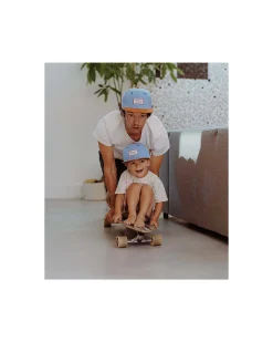 Cappello con Visiera Mini Jean - Marrone e Blu - 100% Cotone Bio