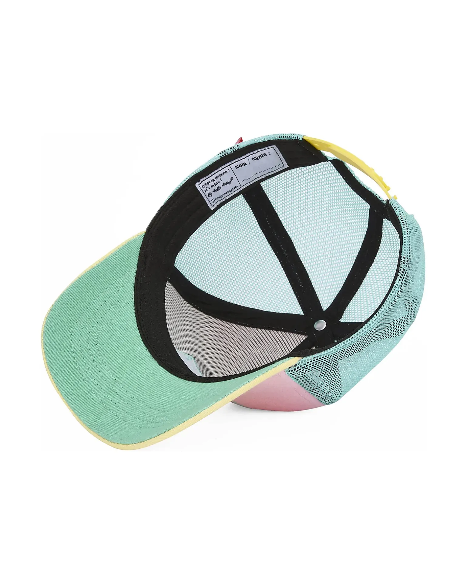 Cappello con Visiera Mini Poppy - Rosa Giallo e Turchese - Cotone Bio