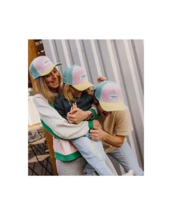 Cappello con Visiera Mini Poppy - Rosa Giallo e Turchese - Cotone Bio