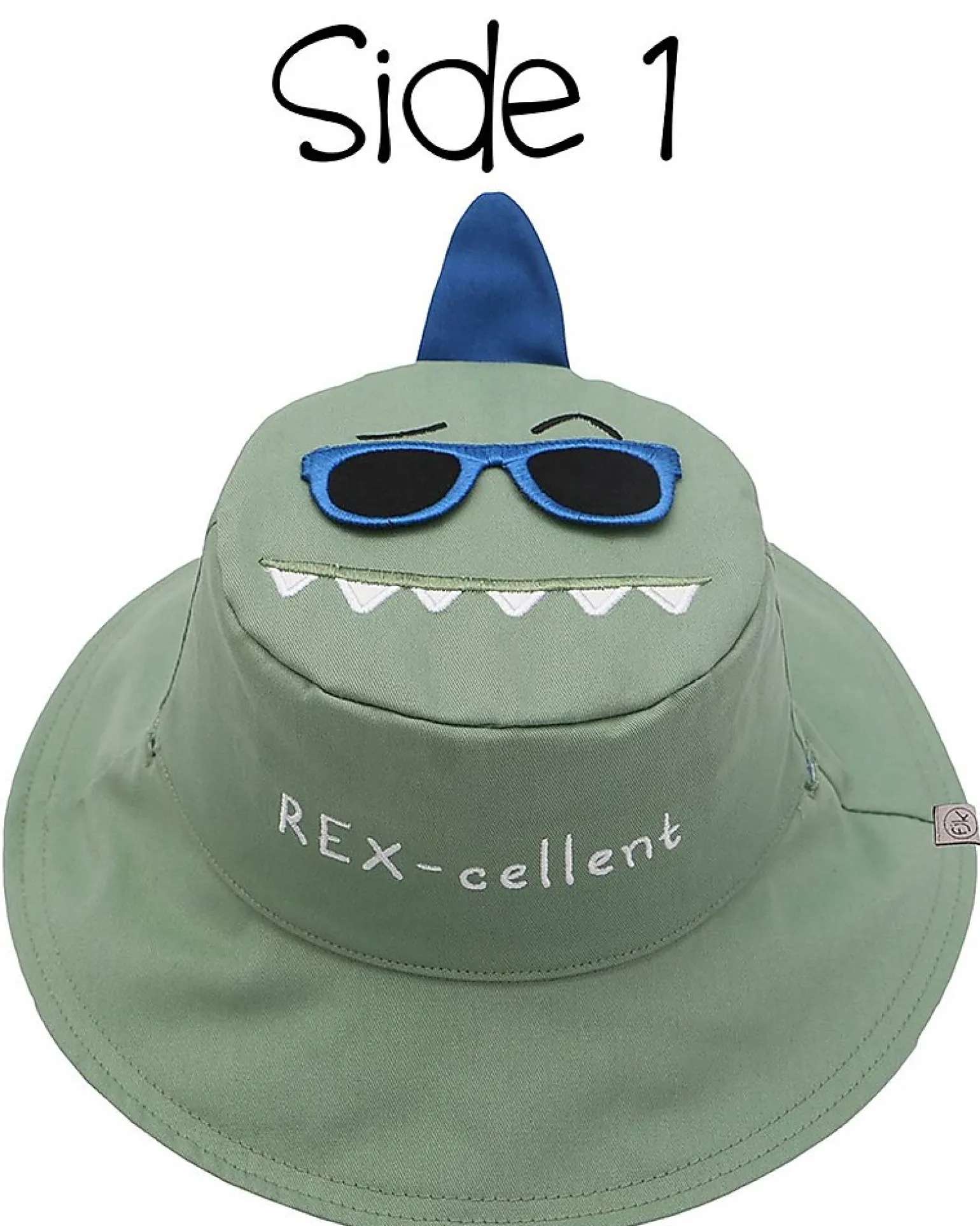 Cappello Estivo Reversibile Anti-UV SPF 50+ - Dino+Dinosauro Surfista - 100% Cotone