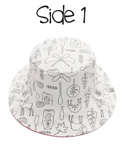Cappello Estivo Reversibile da Colorare con Pennarelli - 100% Cotone - Orso