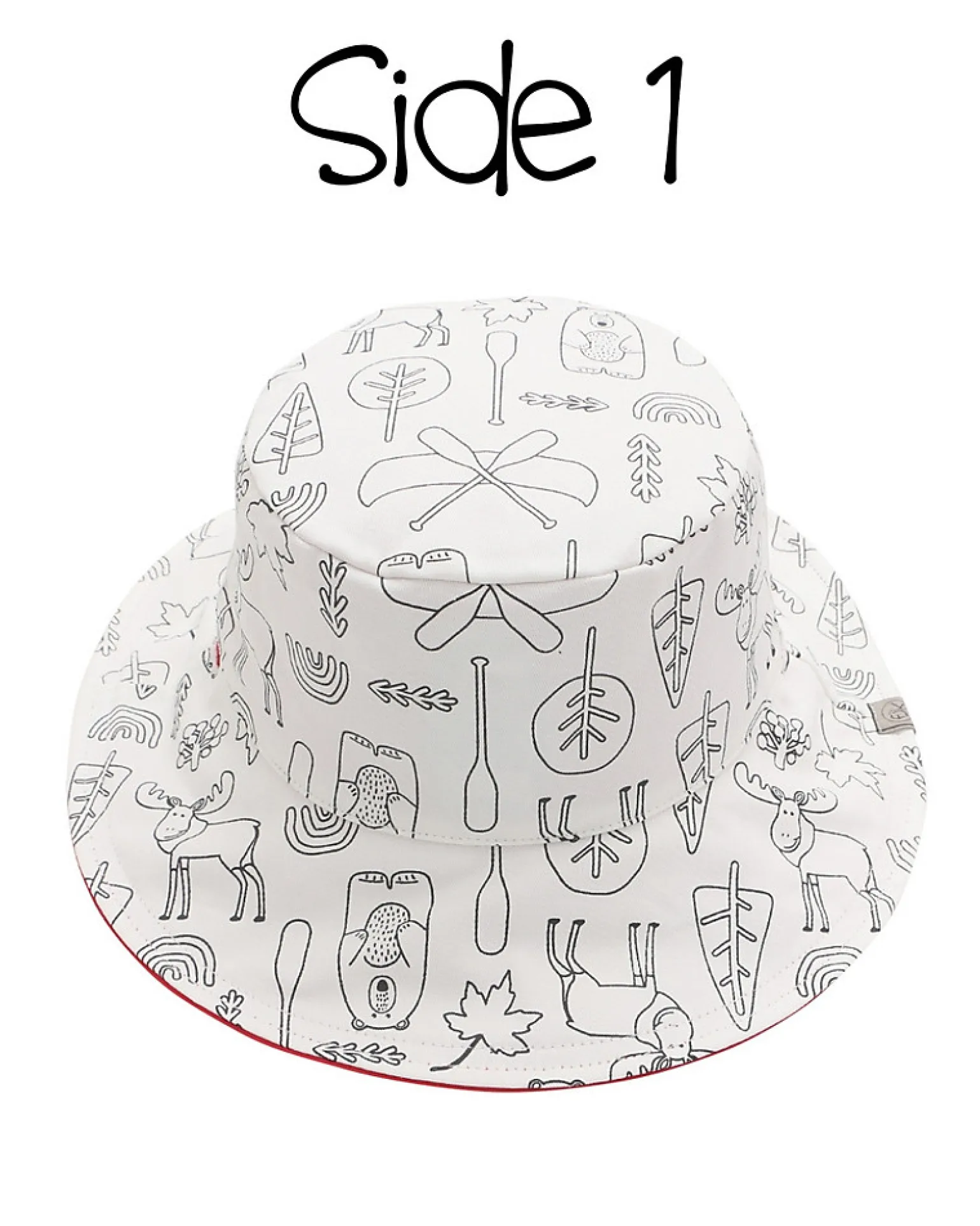 Cappello Estivo Reversibile da Colorare con Pennarelli - 100% Cotone - Orso