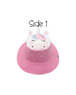 Cappello Estivo Reversibile Anti-UV SPF 50+ - Unicorno+Stella - 100% Cotone