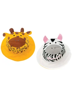 Cappello Estivo Reversibile Anti-UV SPF 50+, Giraffa+Zebra - 100% cotone