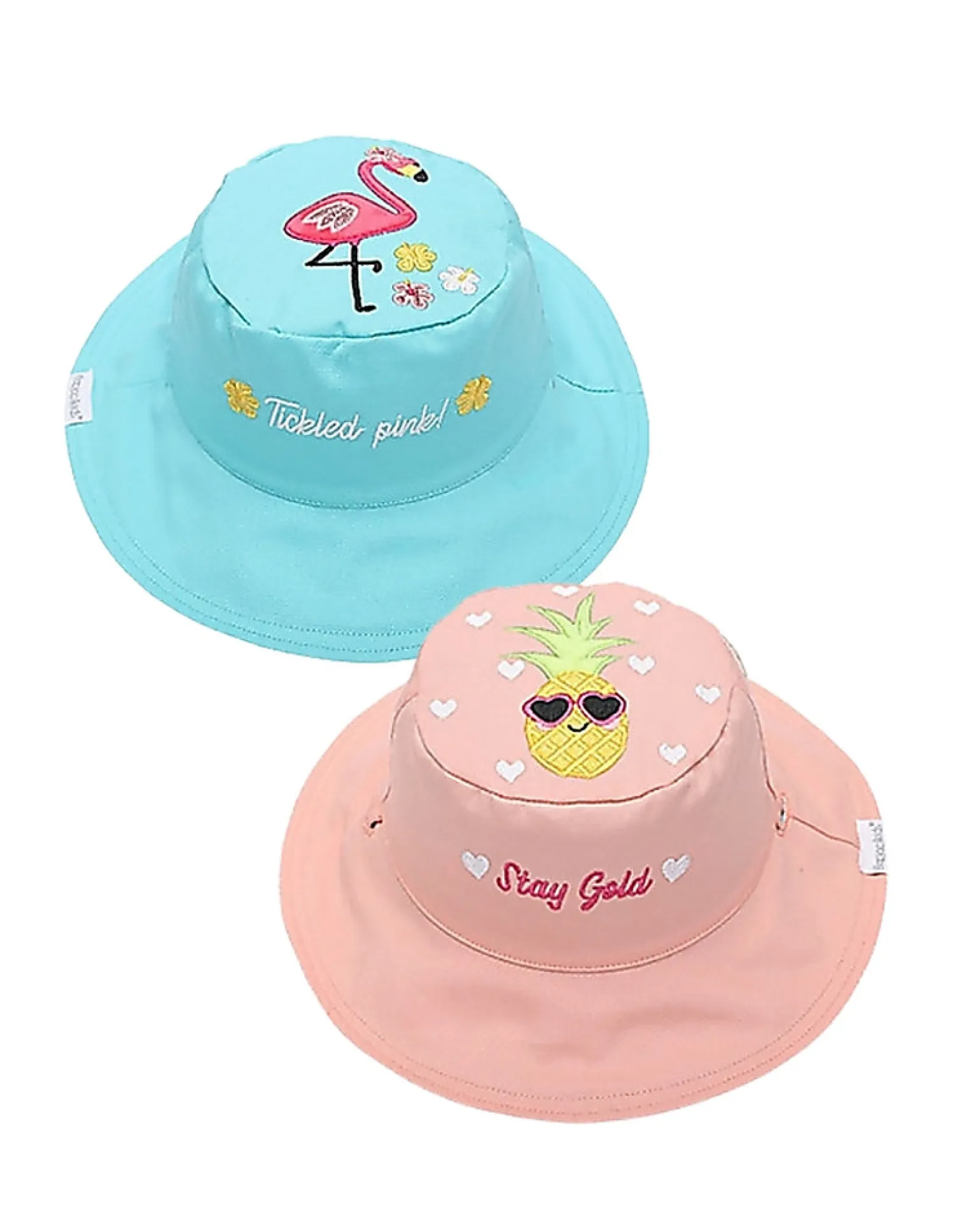 Cappello Estivo Reversibile Anti-UV SPF 50+ Fenicottero+Ananas - 100% cotone