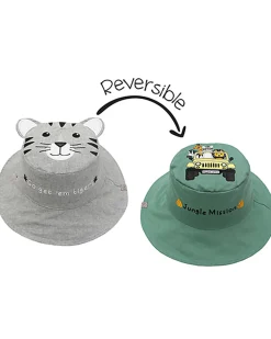 Cappello Estivo Reversibile Anti-UV SPF 50+ - Tigre+Safari - 100% Cotone