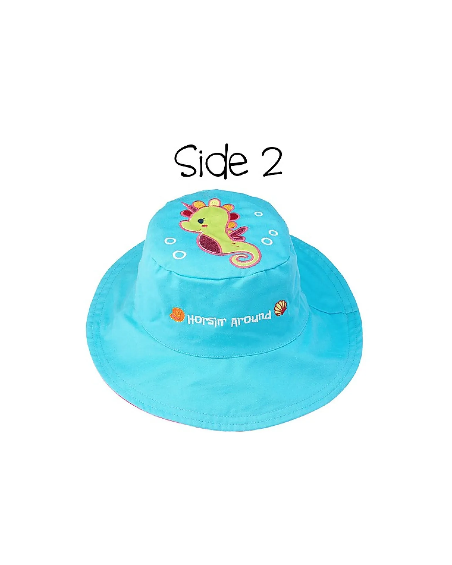 Cappello Estivo Reversibile Anti-UV SPF 50+ Sirena+Cavalluccio Marino - 100% cotone