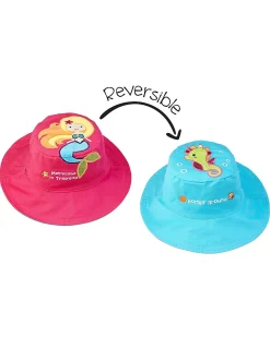 Cappello Estivo Reversibile Anti-UV SPF 50+ Sirena+Cavalluccio Marino - 100% cotone