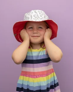 Cappello Estivo Reversibile da Colorare con Pennarelli - 100% Cotone - Coniglietto