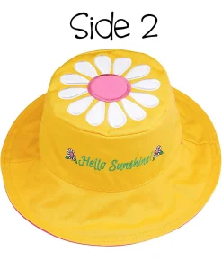Cappello Estivo Reversibile Anti-UV SPF 50+, Coniglietto+Margherita - 100% cotone