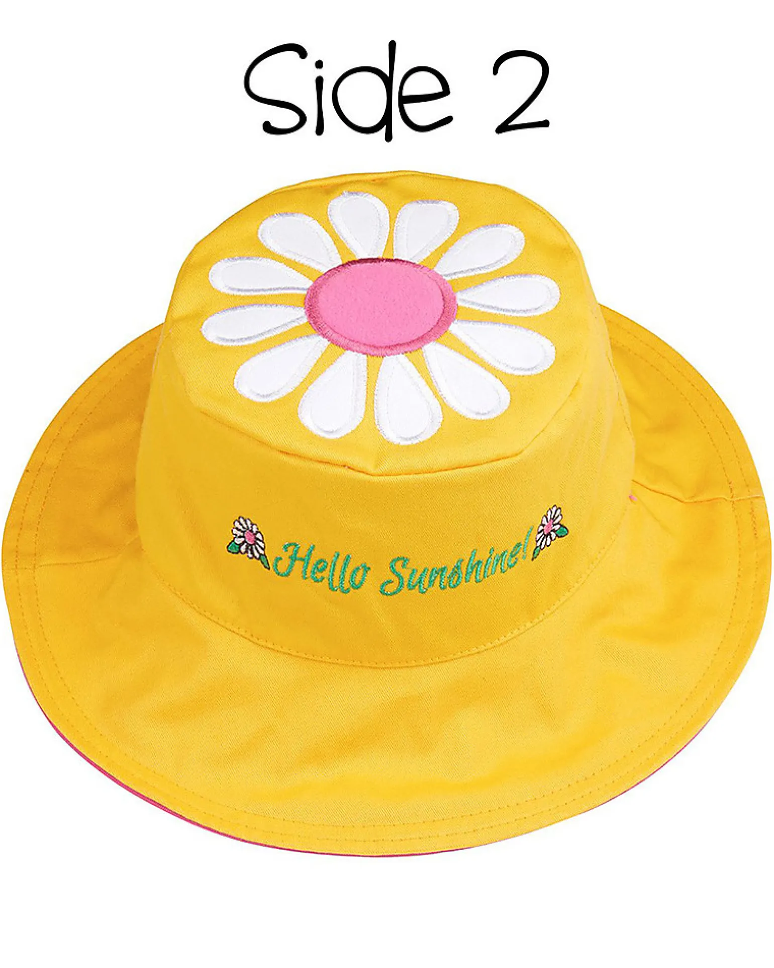 Cappello Estivo Reversibile Anti-UV SPF 50+, Coniglietto+Margherita - 100% cotone