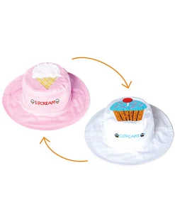 Cappello Estivo Reversibile Anti-UV SPF 50+, Gelato+Cupcake - 100% cotone