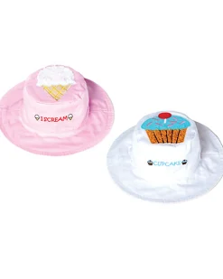 Cappello Estivo Reversibile Anti-UV SPF 50+, Gelato+Cupcake - 100% cotone
