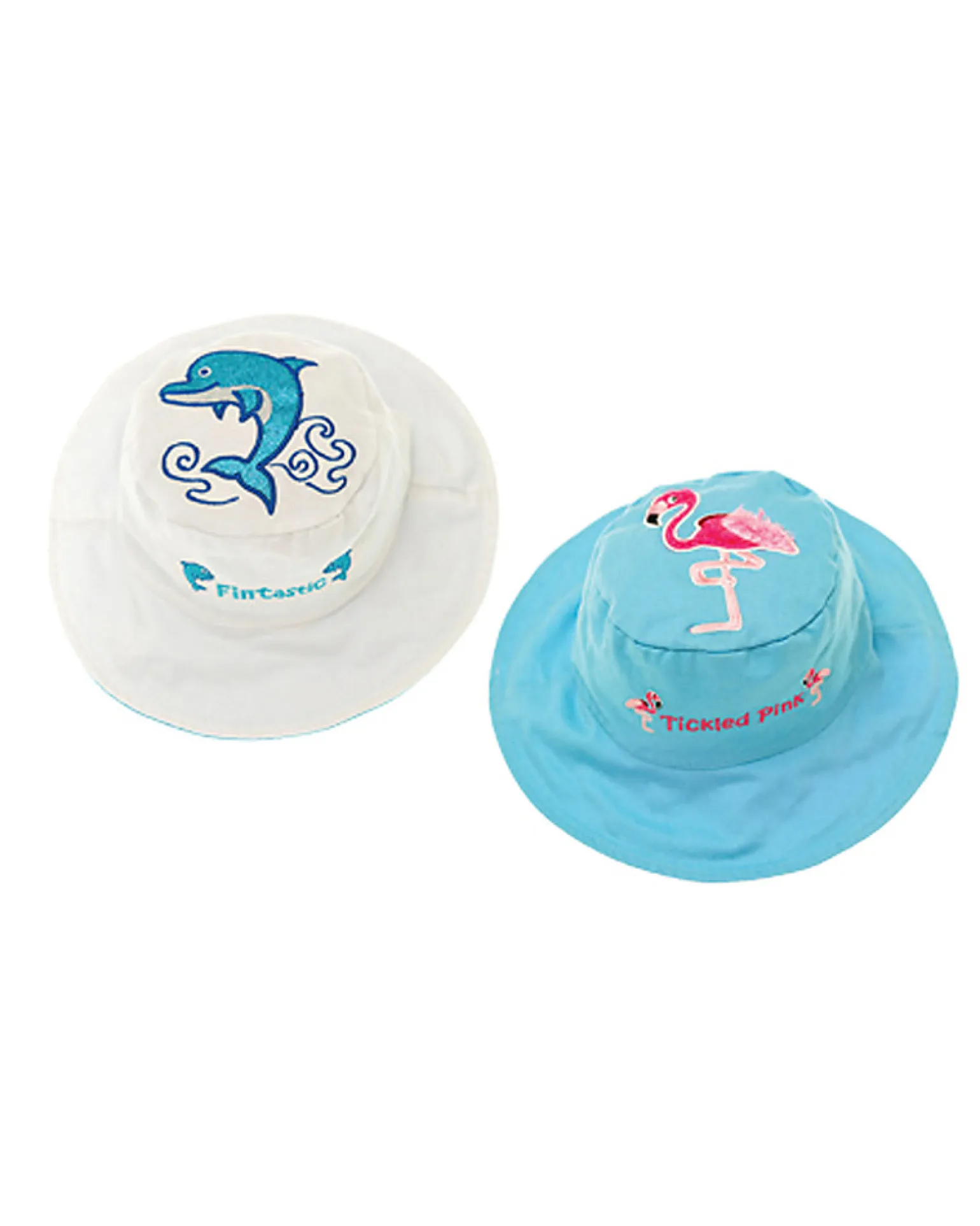 Cappello Estivo Reversibile Anti-UV SPF 50+, Delfino+Fenicottero - 100% cotone