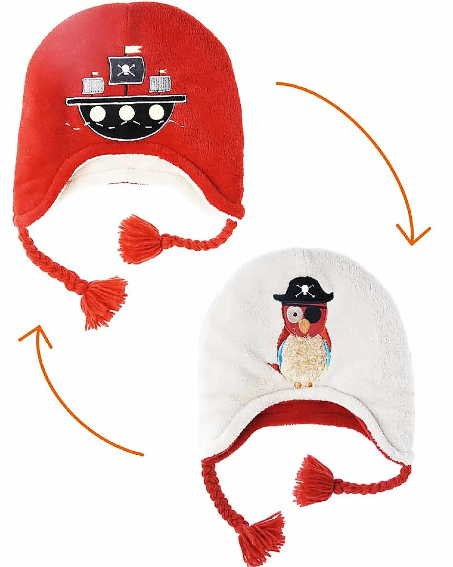 Cappello Invernale Bimbo Reversibile Pile SPF 50 - Pirata/Pappagallo