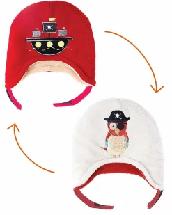 Cappello Invernale Bimbo Reversibile Pile SPF 50 - Pirata/Pappagallo