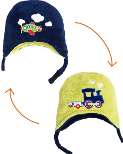 Cappello Invernale Reversibile in Pile - Treno+Aeroplano - Anti-UV SPF 50+