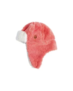 Cappello Invernale Trapper - con Orecchie - Rosa - Morbido Tessuto Sherpa