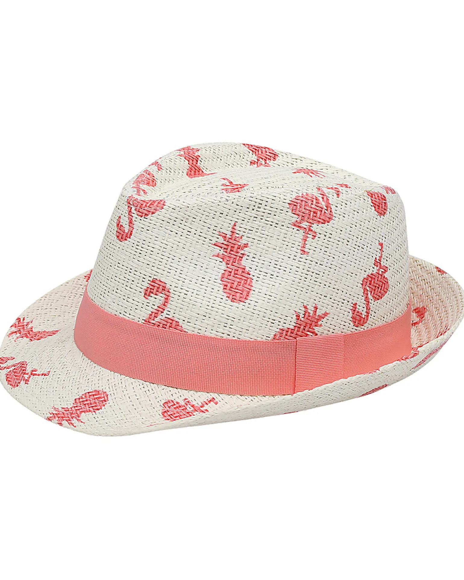 Cappello Modello Fedora - Fenicotteri/Ananas