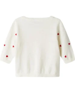 Cardigan con Bottoni - Fragole - Bianco - Cotone Bio