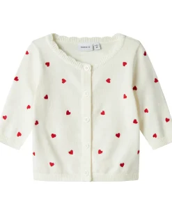 Cardigan con Bottoni - Fragole - Bianco - Cotone Bio