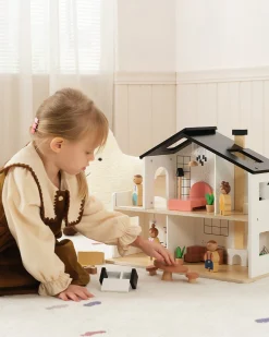 Casa delle Bambole in Legno - 20 Pezzi - 50 x 19,5 x 41 cm - 3+ Anni