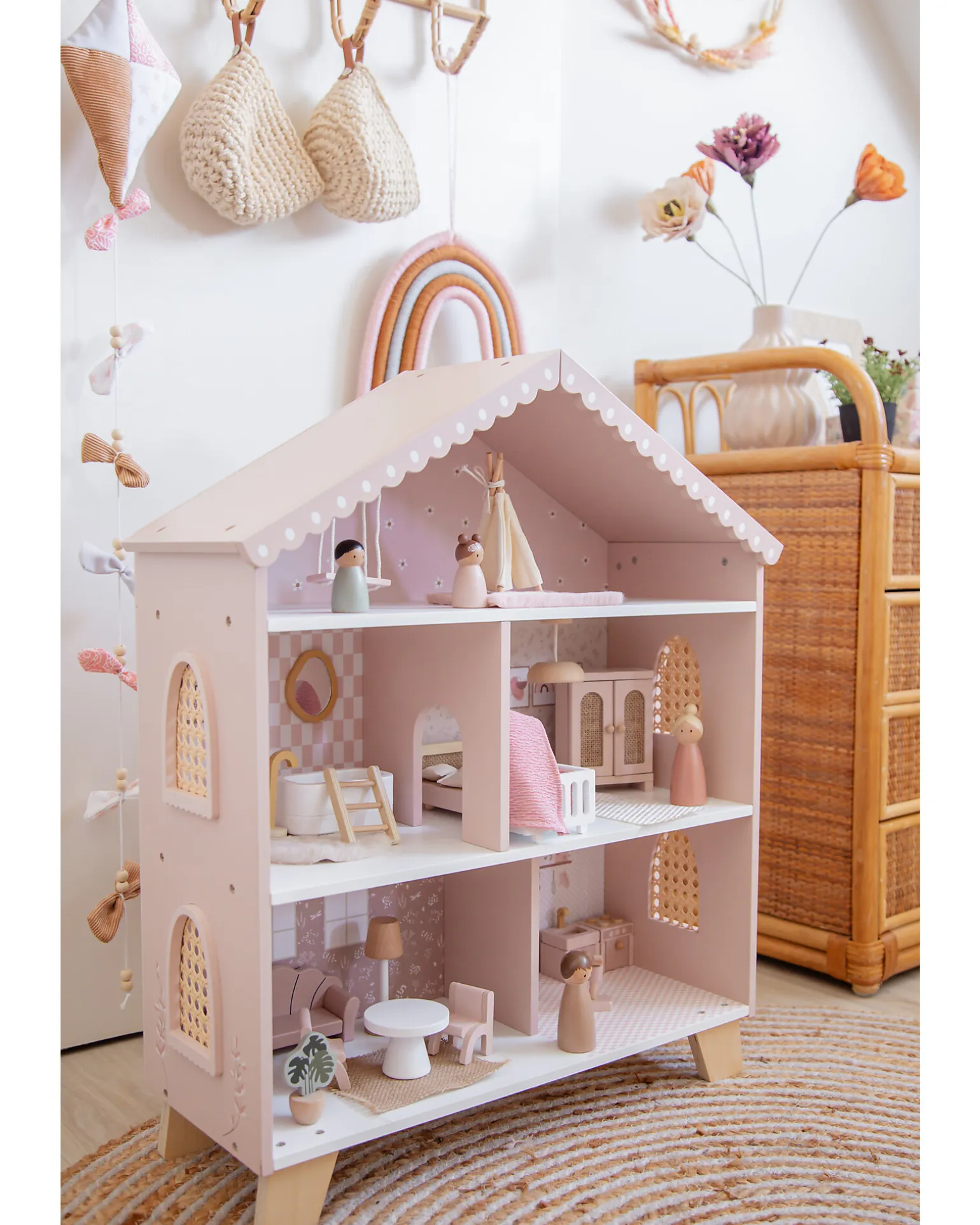 Casa delle Bambole - Rosa - In Legno