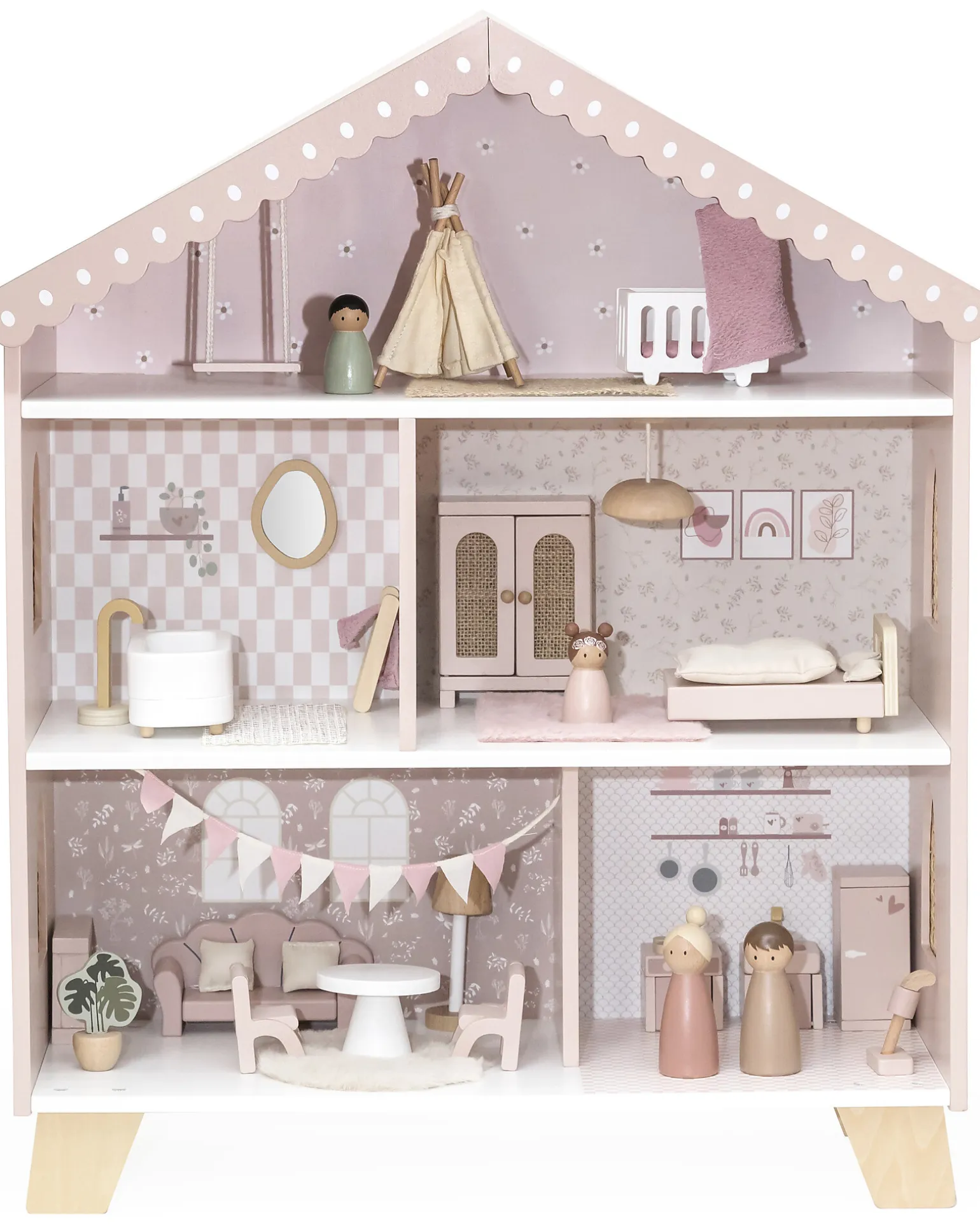 Casa delle Bambole - Rosa - In Legno