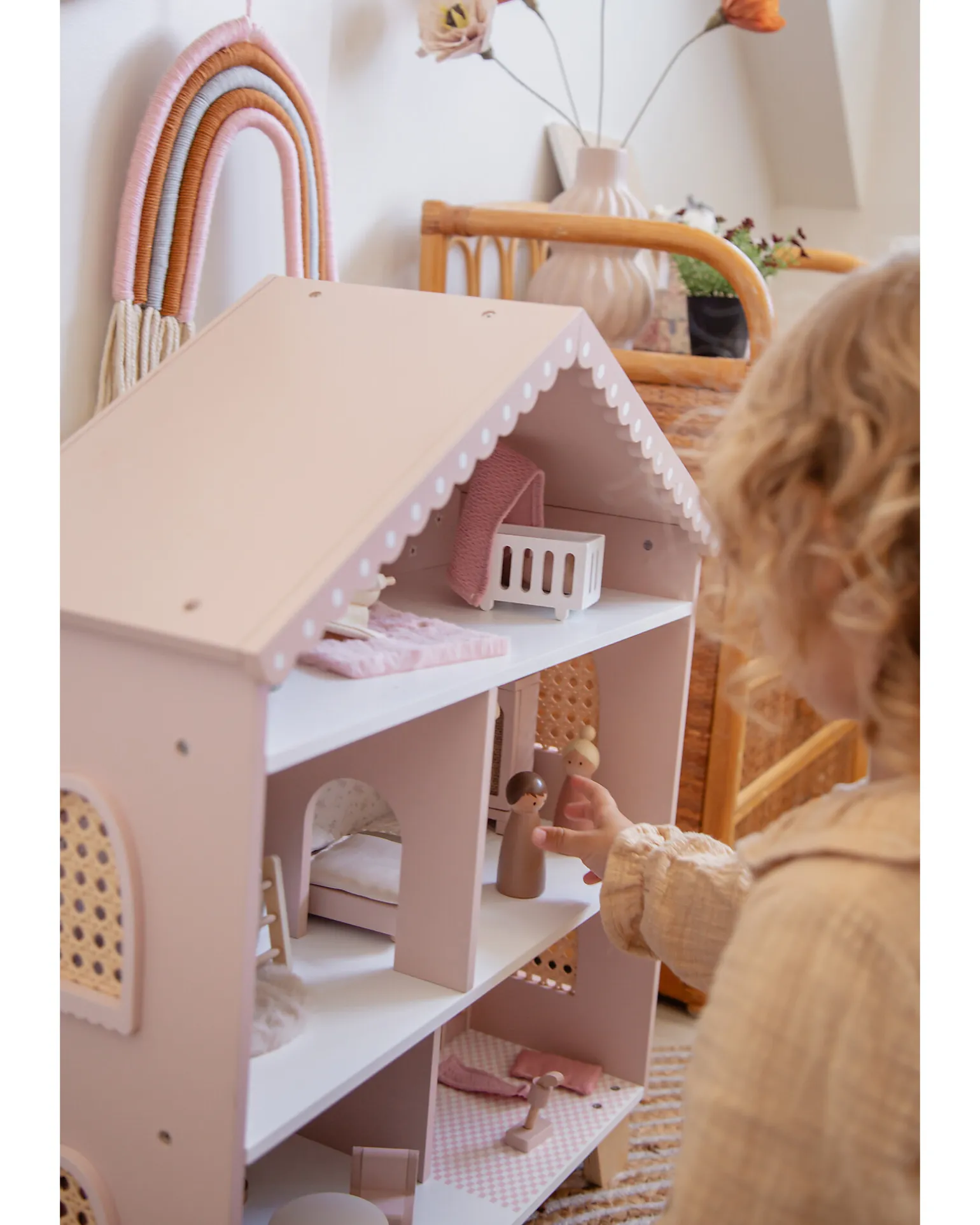Casa delle Bambole - Rosa - In Legno