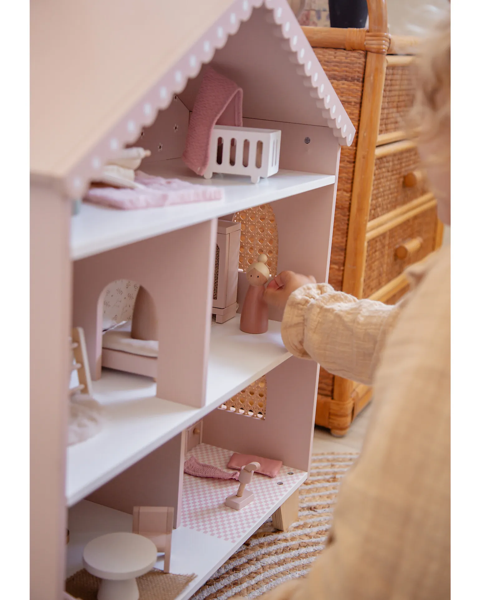 Casa delle Bambole - Rosa - In Legno
