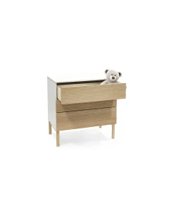 Cassettiera Sleepi - con Cassetti - Bianco/Naturale - in Legno