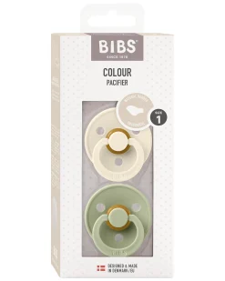 Ciuccio Colour - Tettarella Anatomica in Gomma Naturale - Avorio e Verde Salvia - Senza PBA, PVC e Flatati