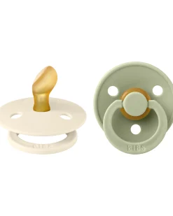 Ciuccio Colour - Tettarella Anatomica in Gomma Naturale - Avorio e Verde Salvia - Senza PBA, PVC e Flatati