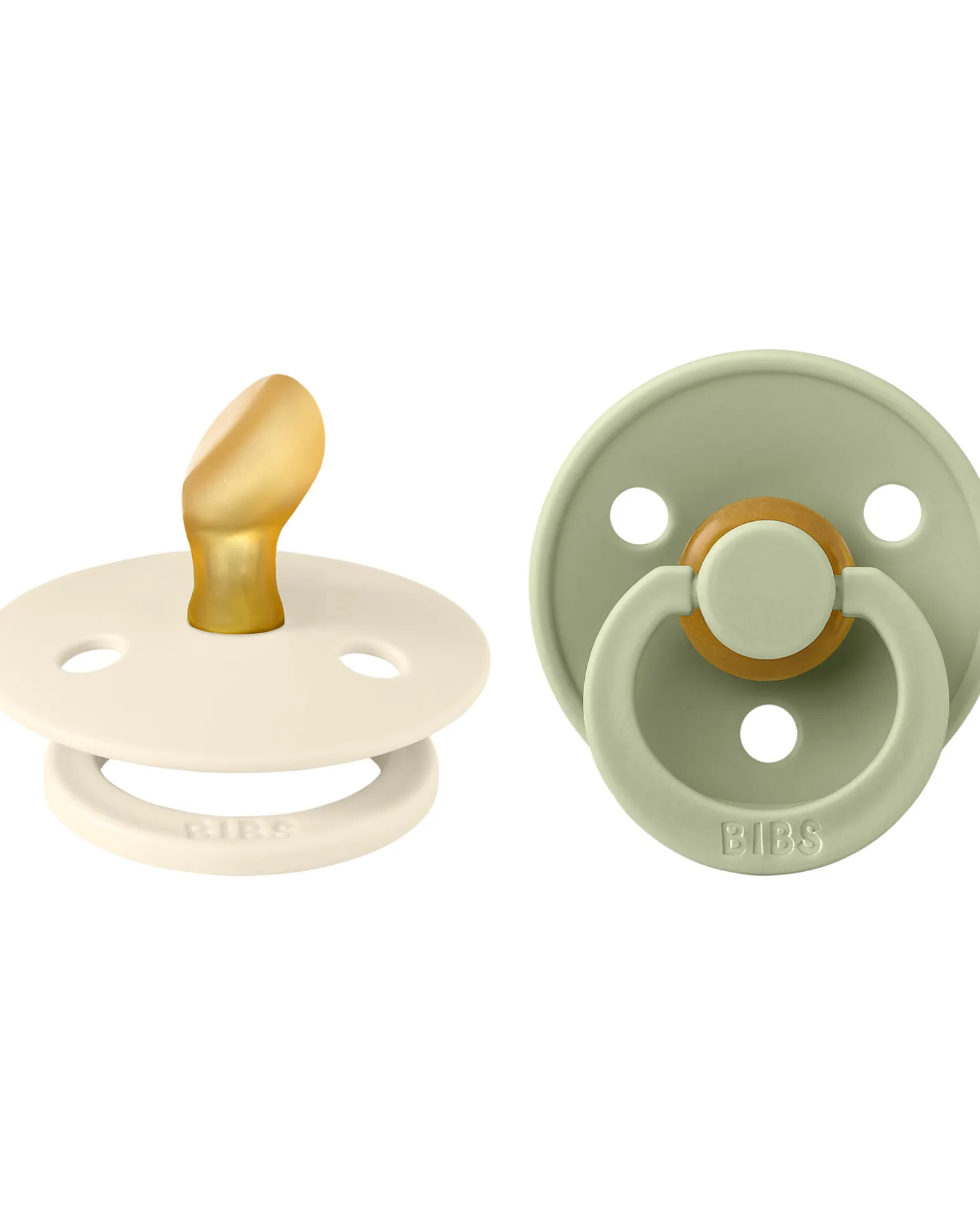 Ciuccio Colour - Tettarella Anatomica in Gomma Naturale - Avorio e Verde Salvia - Senza PBA, PVC e Flatati