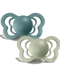 Ciuccio Couture - Tettarella Anatomica in Gomma Naturale - Island Sea e Verde Salvia - Senza PBA, PVC e Flatati
